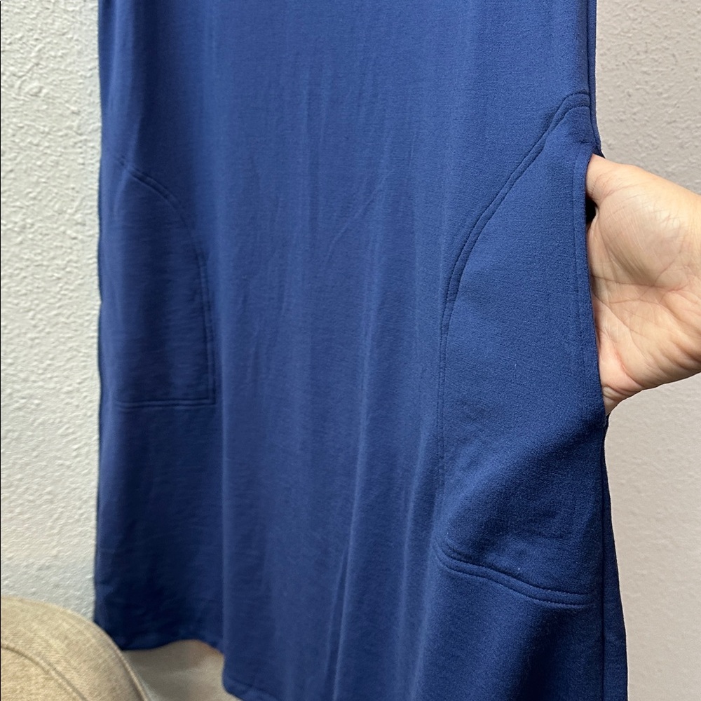 Wool& Sierra Tank Dress L-Long Iris blue NWOT - Picture 6 of 13